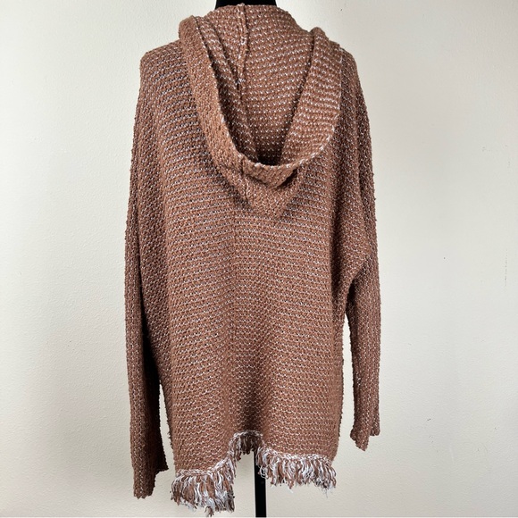 Free People Sweater Women’s M Brown Love Me Tender Cardi Boho Knit Fringe - Picture 4 of 16